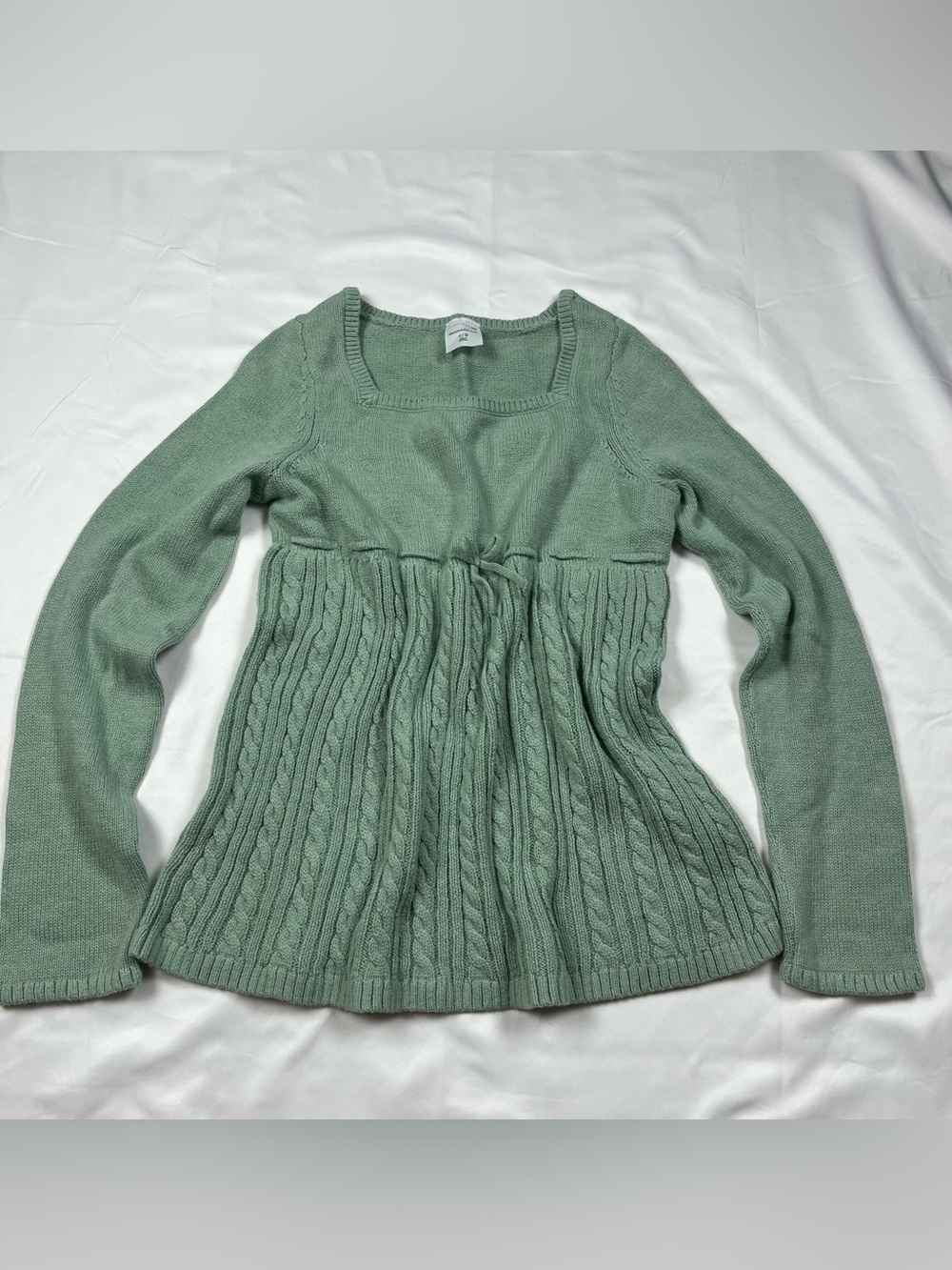 Abercrombie Kids Babydoll Knit Sweater Long Sleeve Size 11/12 Mint Green